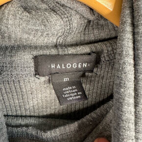 Halogen Womens Ribbed Turtleneck Pullover Sweater Gray size Medium - Picture 6 of 9